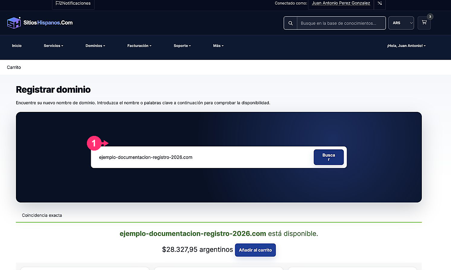 Domain availability result