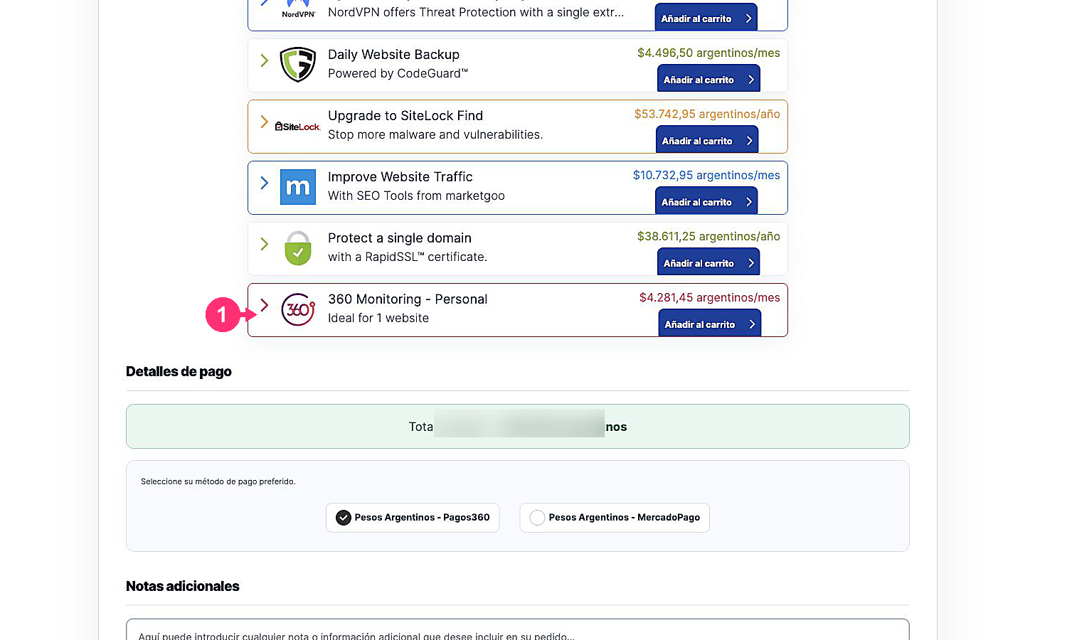 Checkout for an existing customer